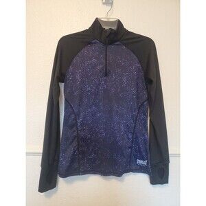 Everlast Sport Track Jacket Size S Small 1/4 Zipper Black And Purple